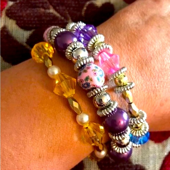 3 Piece Colorful Beaded Bracelet Set - Picture 1 of 1